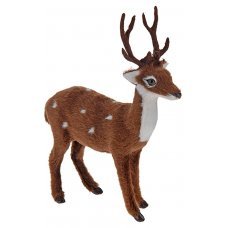 Χριστουγεννιάτικο Διακοσμητικό Ελαφάκι Καφέ, Επιτραπέζιος που Κοιτάει Μπροστά (15cm)